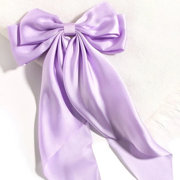 Cute Girly Purple Oversized Bow Hair Clip Hair Accessory - Picture 3 of 3
